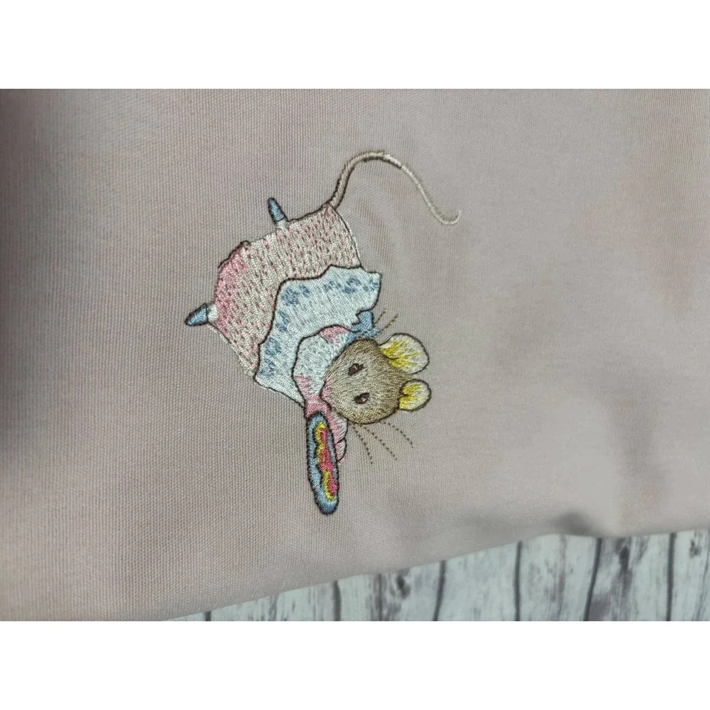 Beatrix Potter Nursery Cotton Fabric Cotton Pale Pink Embroidered‎
